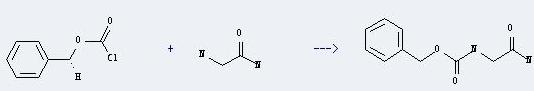 Glycinamide can react with carbonochloridic acid benzyl ester to prepare N-benzyloxycarbonyl-glycine amide